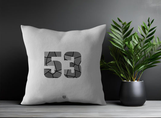 53 Number Pillow Case and Pillow Throw (Melange Grey)
