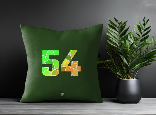 54 Number Pillow Case and Pillow Throw (Olive Green)