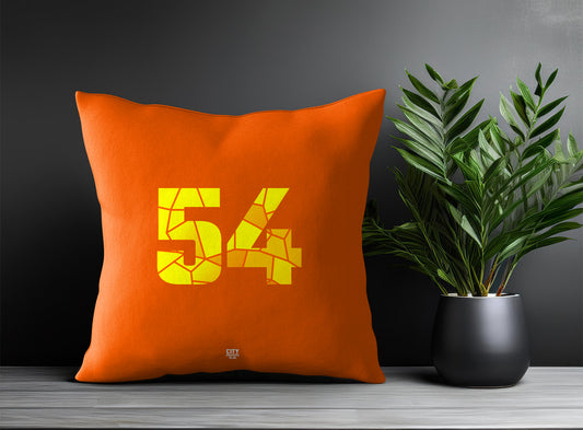 54 Number Pillow Case and Pillow Throw (Orange)