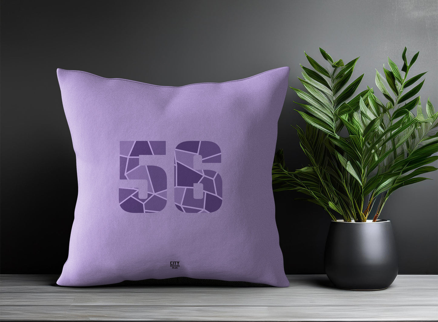 56 Number Pillow Case and Pillow Throw (Iris Lavender)