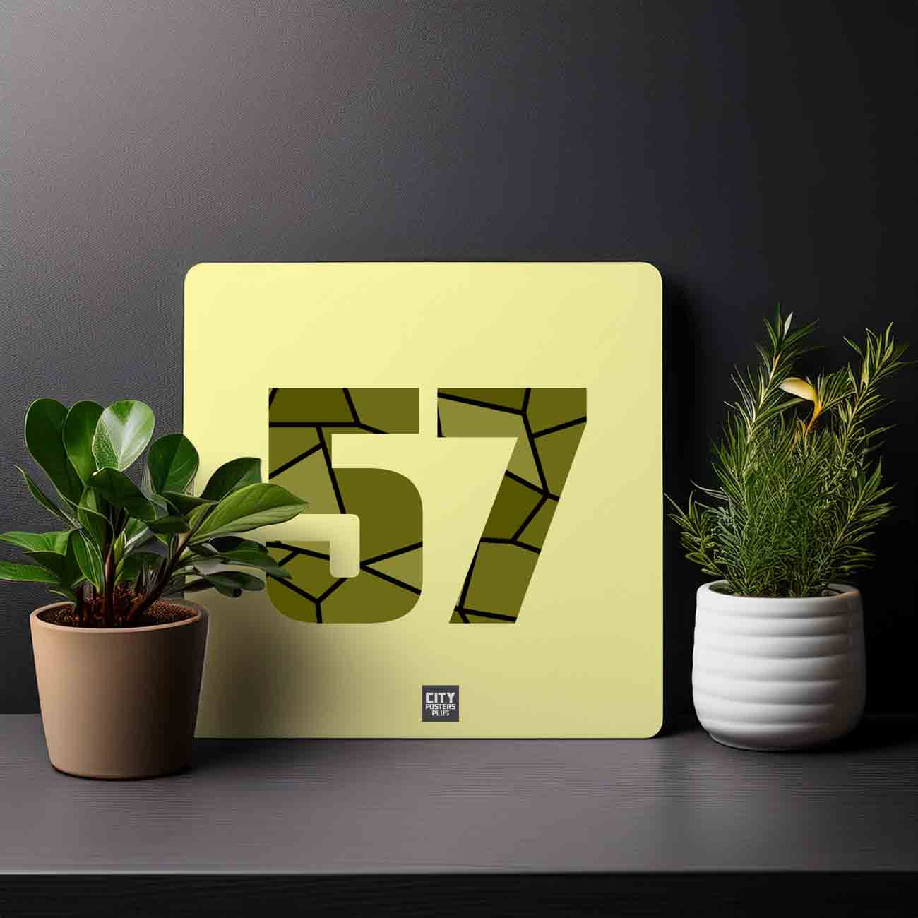57 Number Mousepad (Butter Yellow)