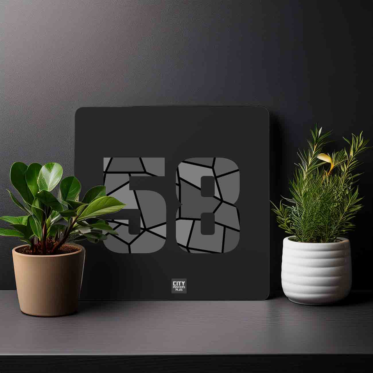 58 Number Mousepad (Black)