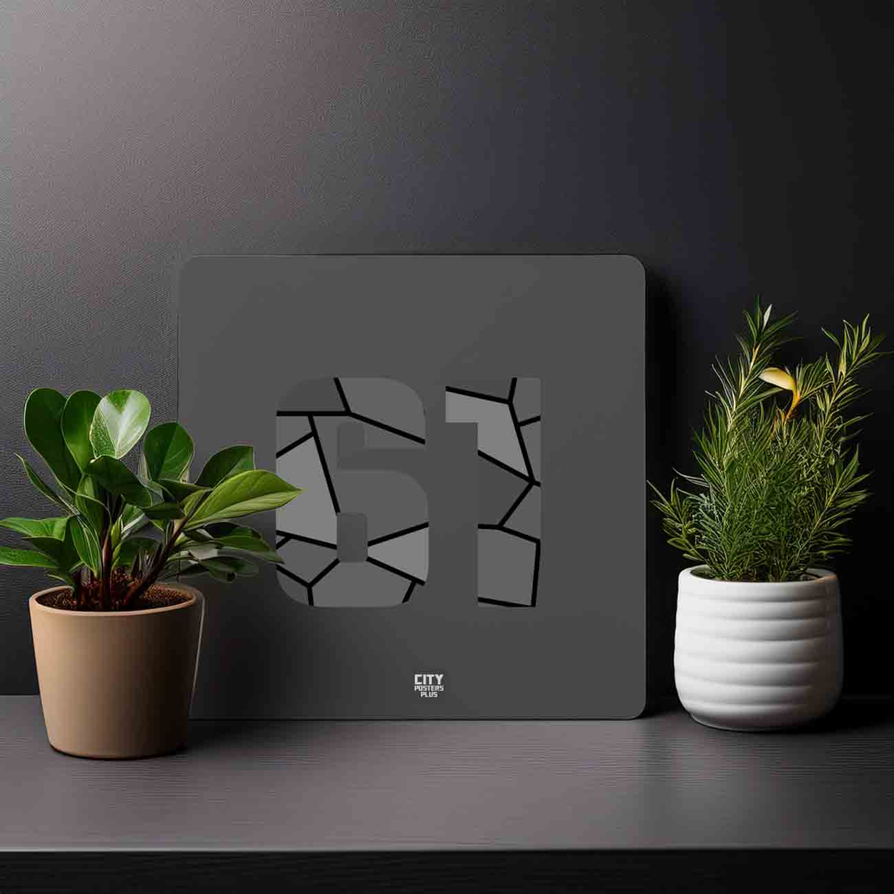 61 Number Mousepad (Charcoal Grey)