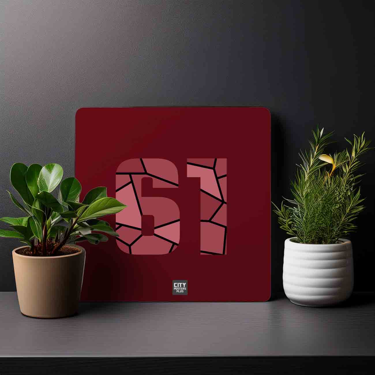 61 Number Mousepad (Maroon)
