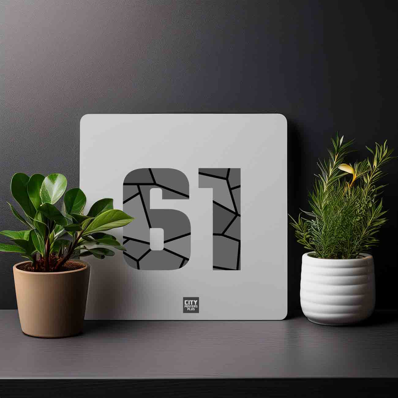 61 Number Mousepad (Melange Grey)