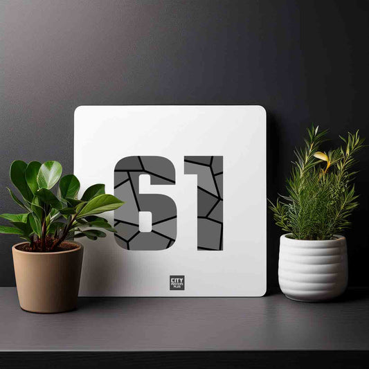 61 Number Mousepad (White)
