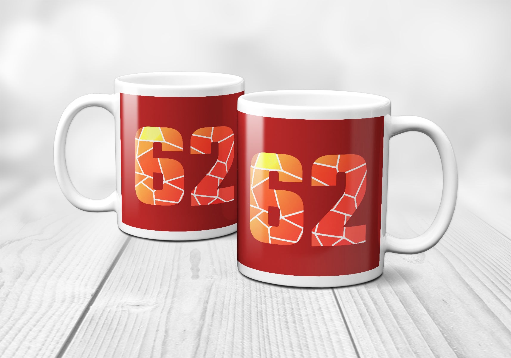 62 Number Mug (Red)