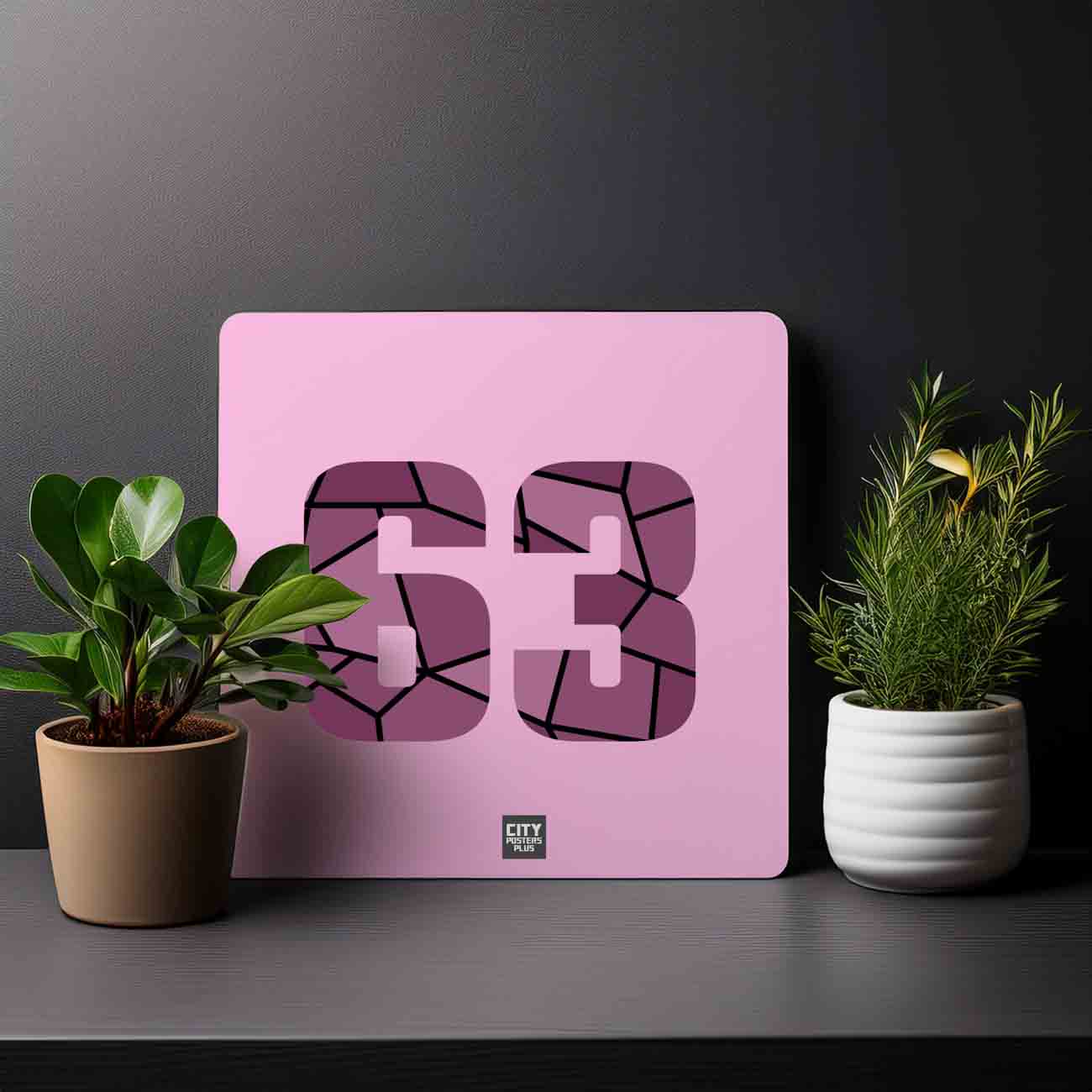 63 Number Mousepad (Light Pink)