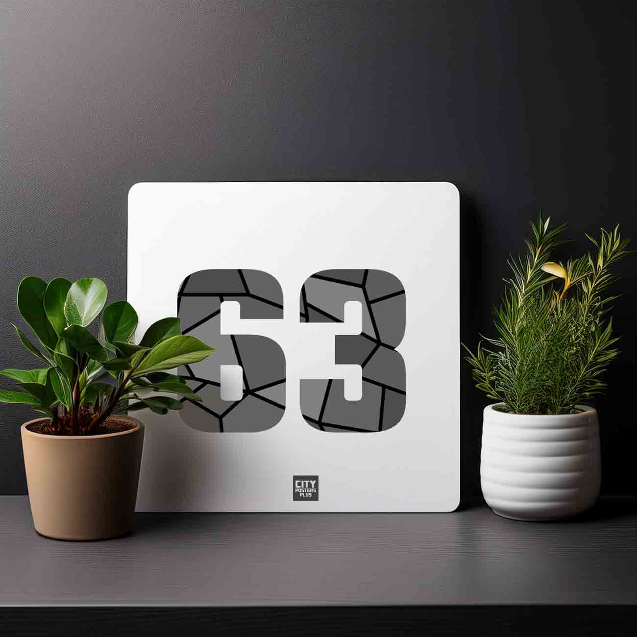 63 Number Mousepad (White)