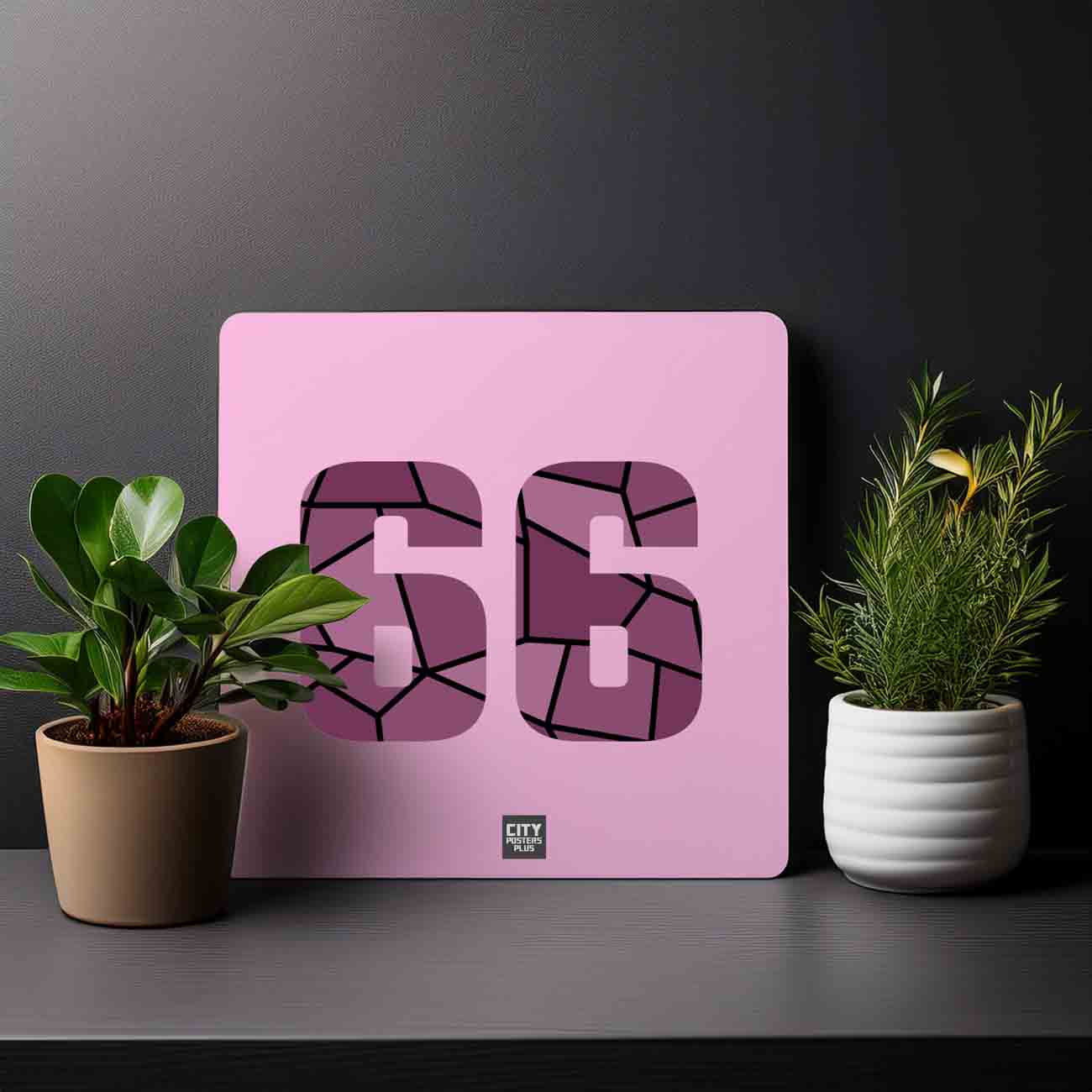 66 Number Mousepad (Light Pink)