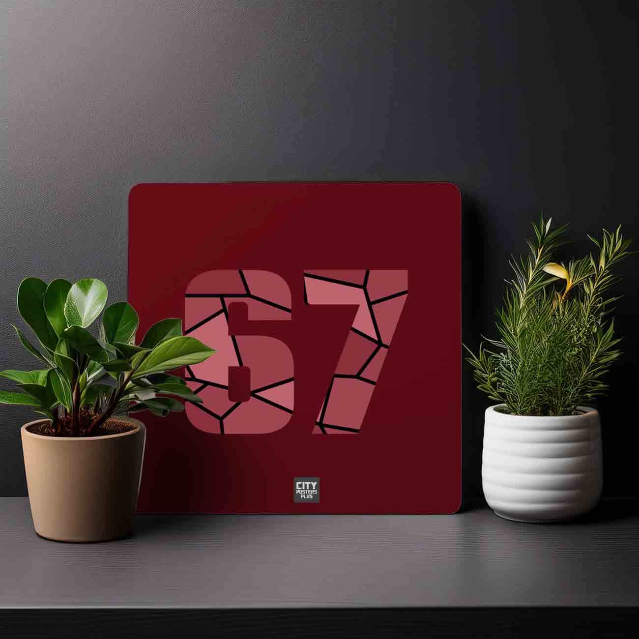 67 Number Mousepad (Maroon)