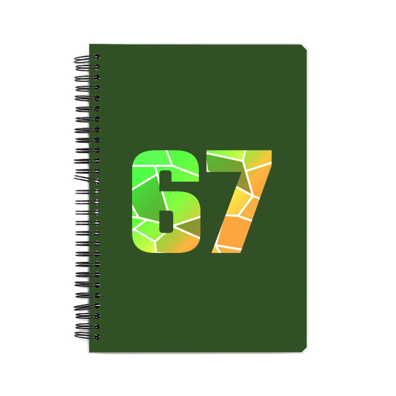 67 Number Notebook (Olive Green)