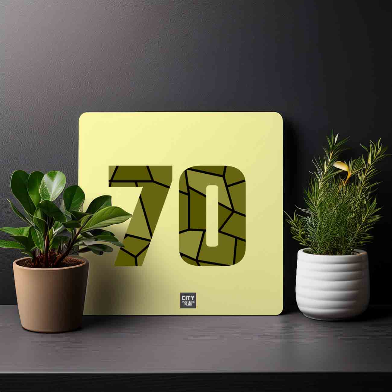 70 Number Mousepad (Butter Yellow)