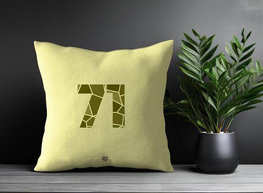 71 Number Pillow Case and Pillow Throw (Butter Yellow)