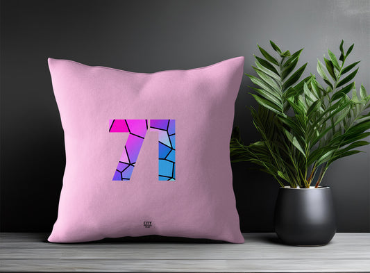 71 Number Pillow Case and Pillow Throw (Light Pink)