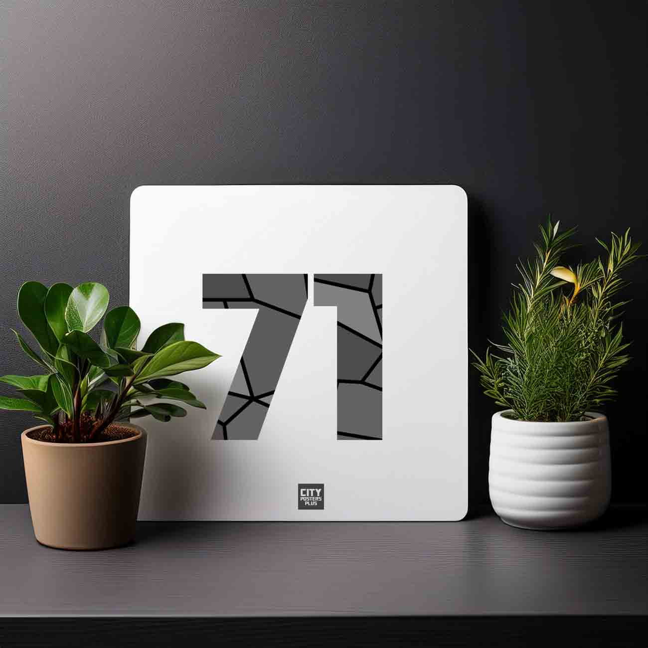 71 Number Mousepad (White)