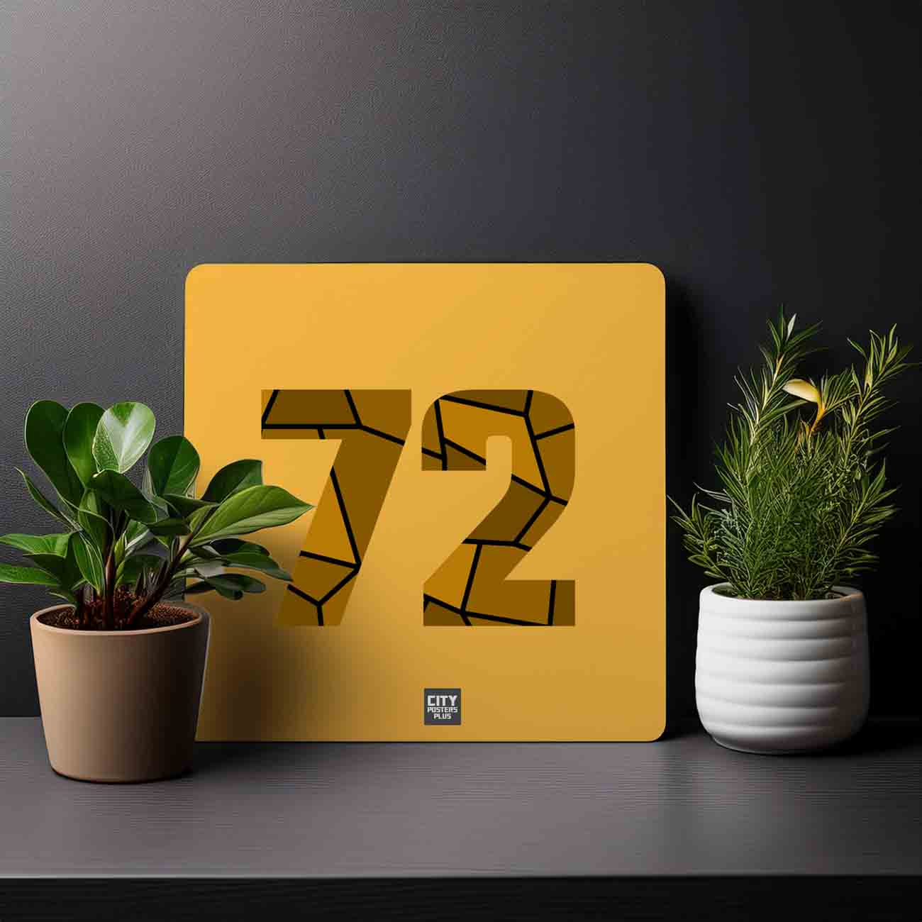 72 Number Mousepad (Golden Yellow)