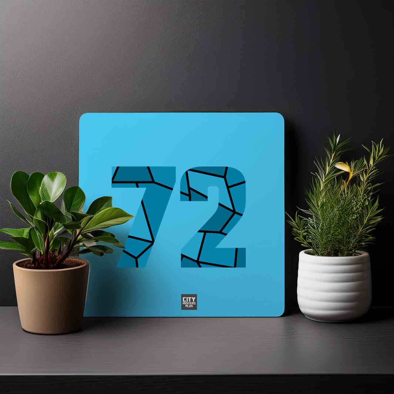 72 Number Mousepad (Sky Blue)