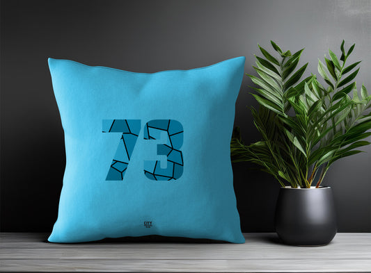 73 Number Pillow Case and Pillow Throw (Sky Blue)