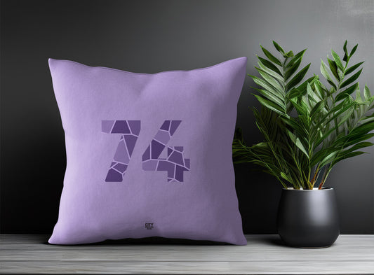 74 Number Pillow Case and Pillow Throw (Iris Lavender)