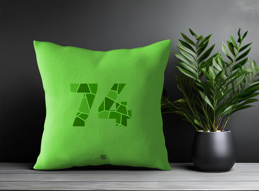 74 Number Pillow Case and Pillow Throw (Liril Green)
