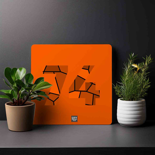 74 Number Mousepad (Orange)