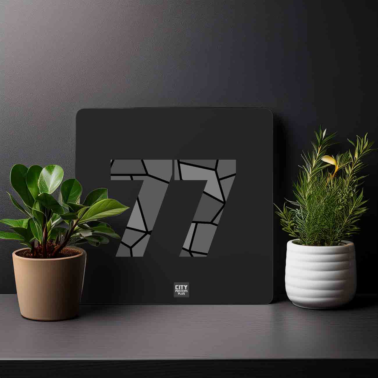 77 Number Mousepad (Black)