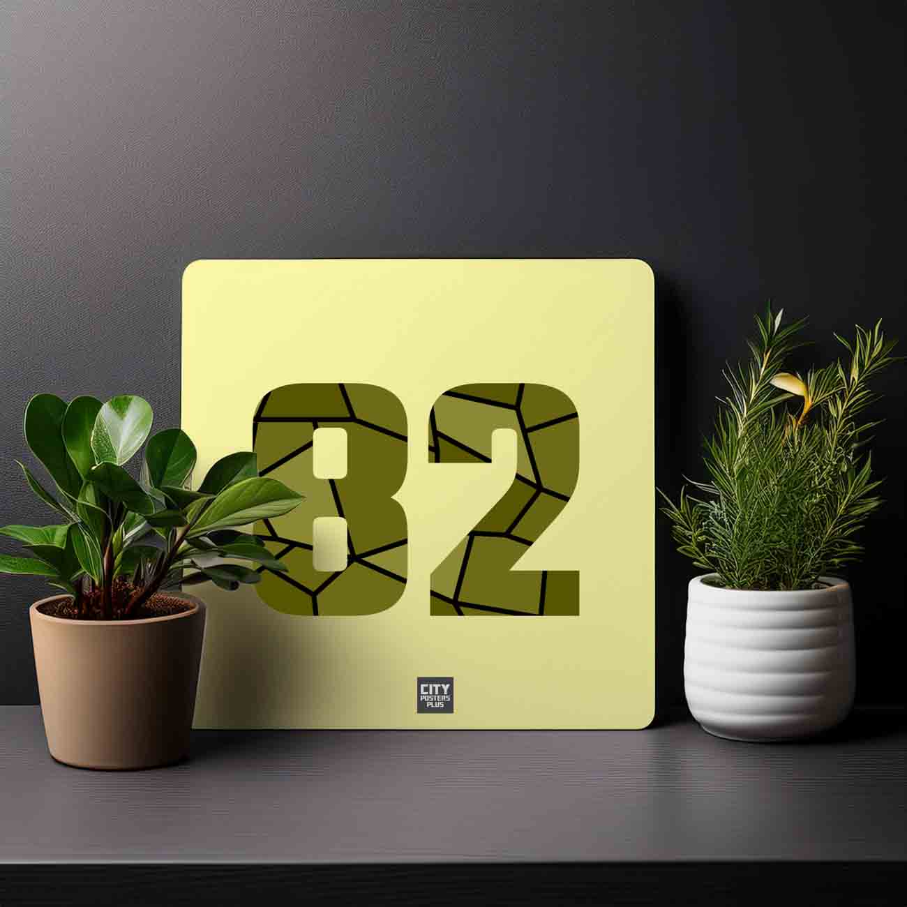 82 Number Mousepad (Butter Yellow)