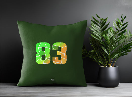 83 Number Pillow Case and Pillow Throw (Olive Green)