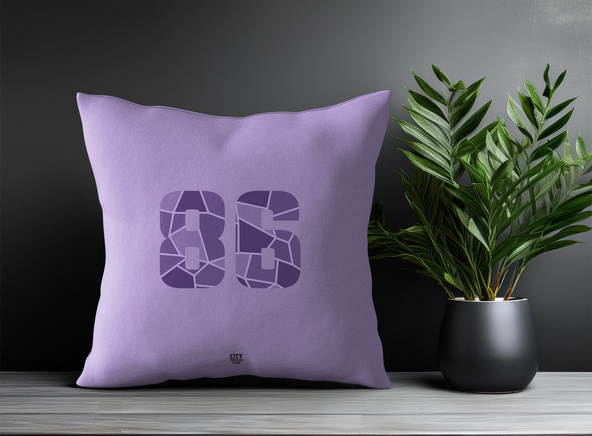 86 Number Pillow Case and Pillow Throw (Iris Lavender)