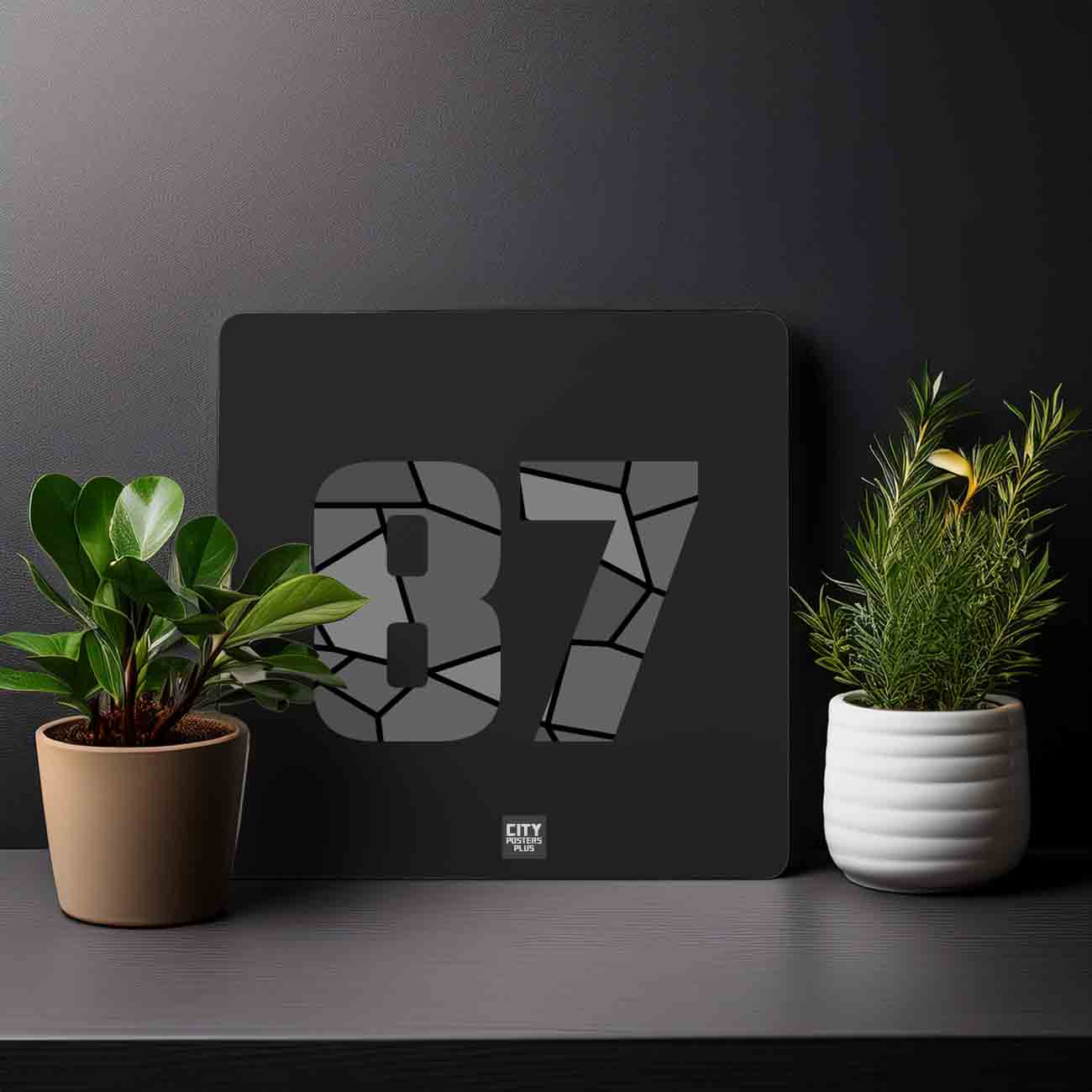 87 Number Mousepad (Black)