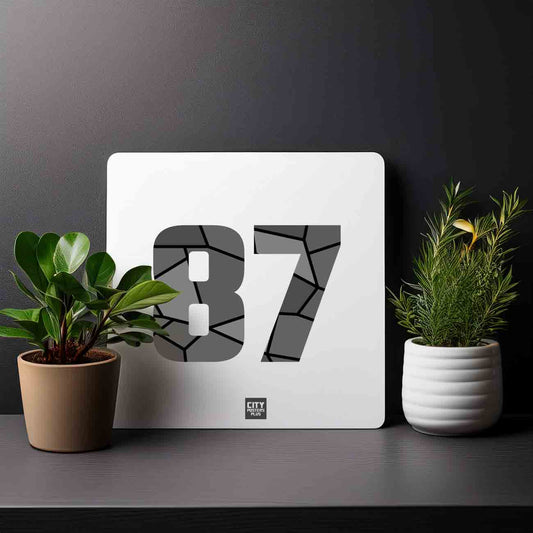 87 Number Mousepad (White)