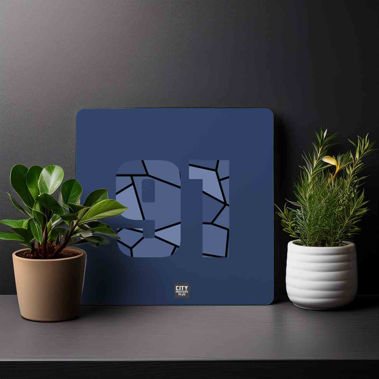 91 Number Mousepad (Navy Blue)