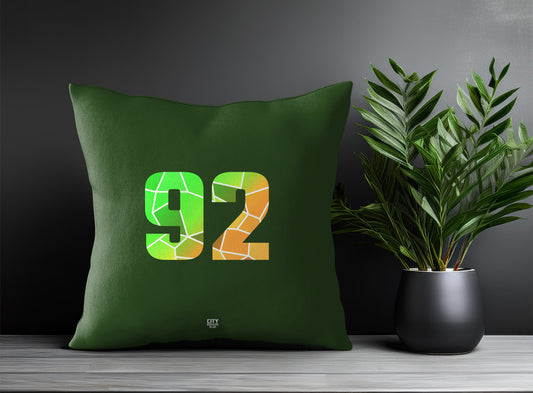 92 Number Pillow Case and Pillow Throw (Olive Green)