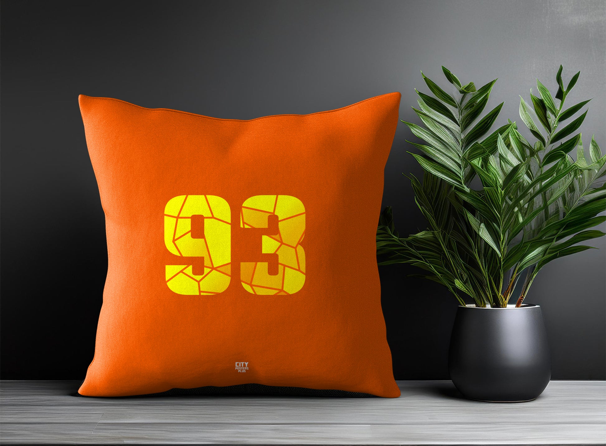 93 Number Pillow Case and Pillow Throw (Orange)
