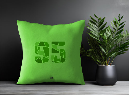 95 Number Pillow Case and Pillow Throw (Liril Green)