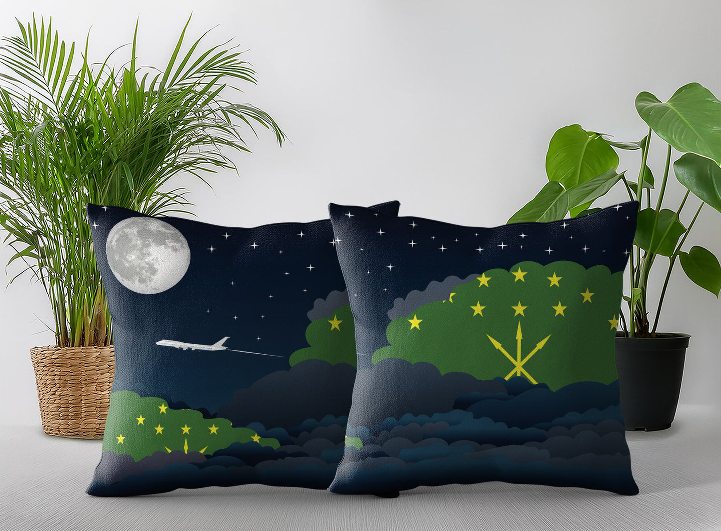 Adygea Night Clouds Pillow Case and Pillow Throw