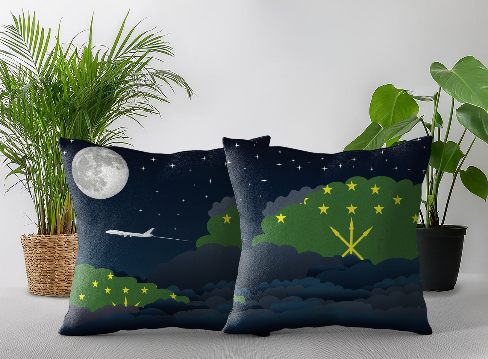 Adygea Night Clouds Pillow Case and Pillow Throw