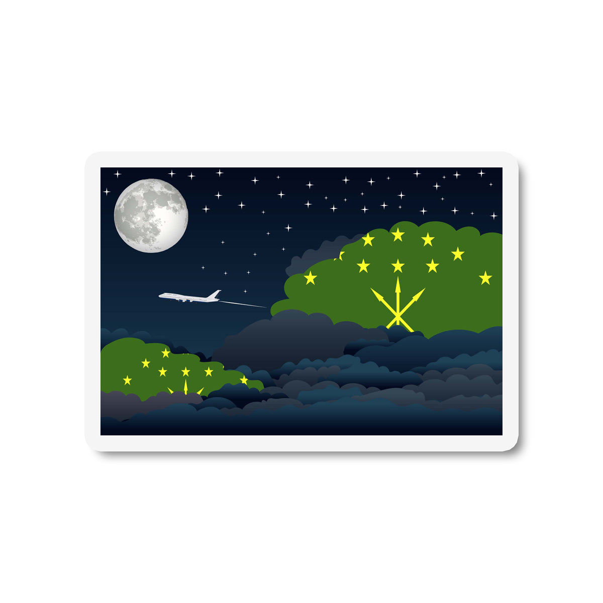 Adygea Night Clouds Fridge Magnet