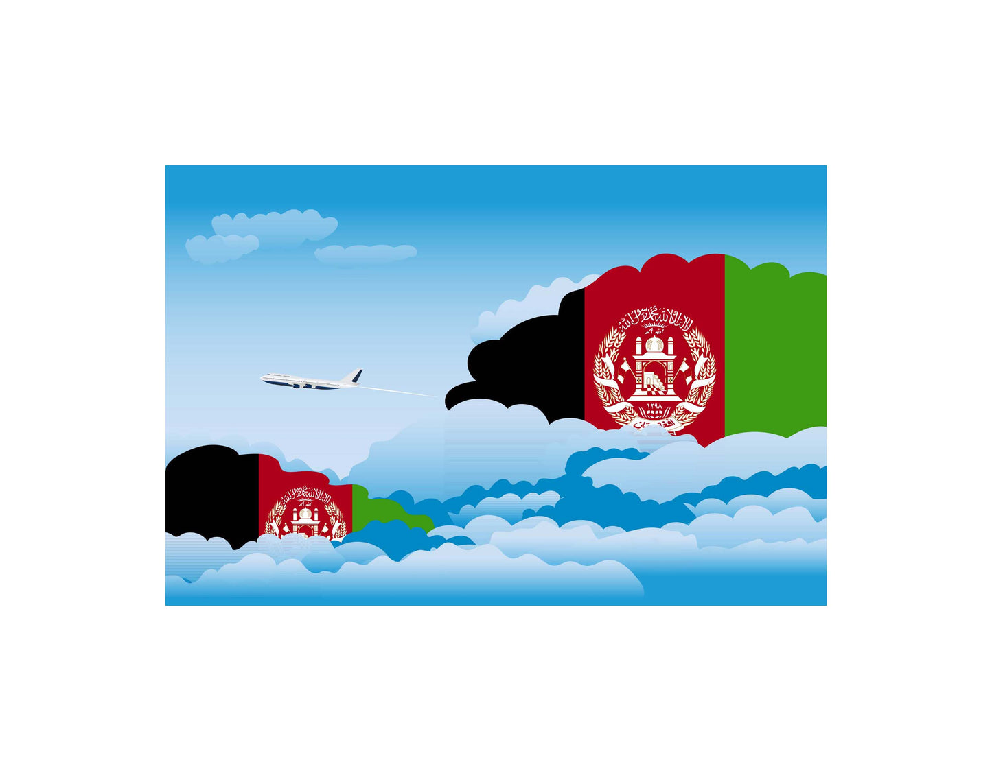 Afghanistan Day Clouds Blanket Throw
