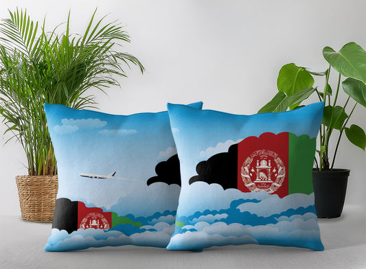 Afghanistan Day Clouds Pillow Case and Pillow Throw