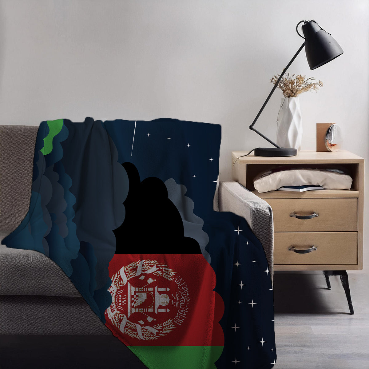Afghanistan Night Clouds Blanket Throw