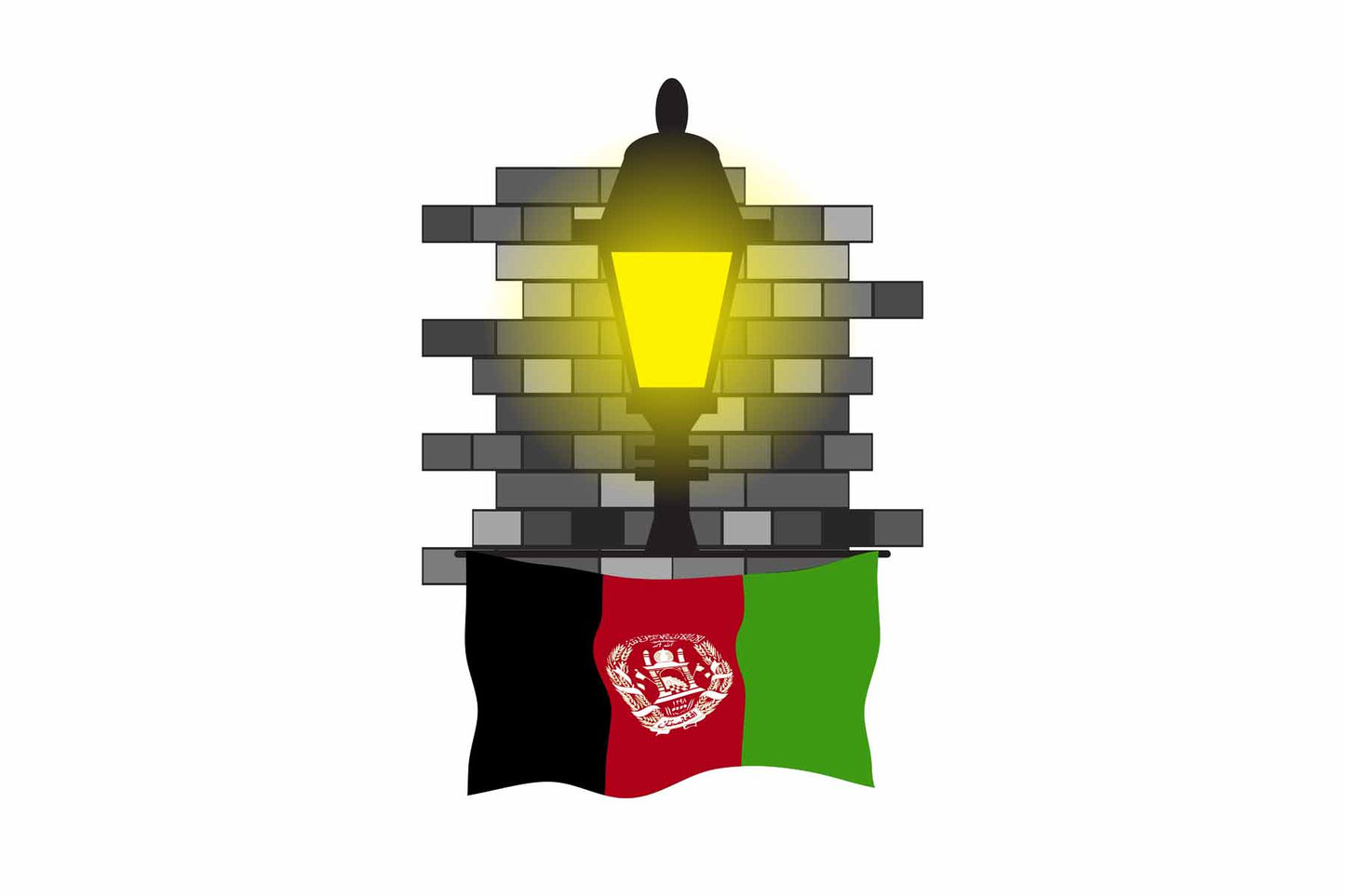 Afghanistan Street Lamp Bricks Fridge Magnet