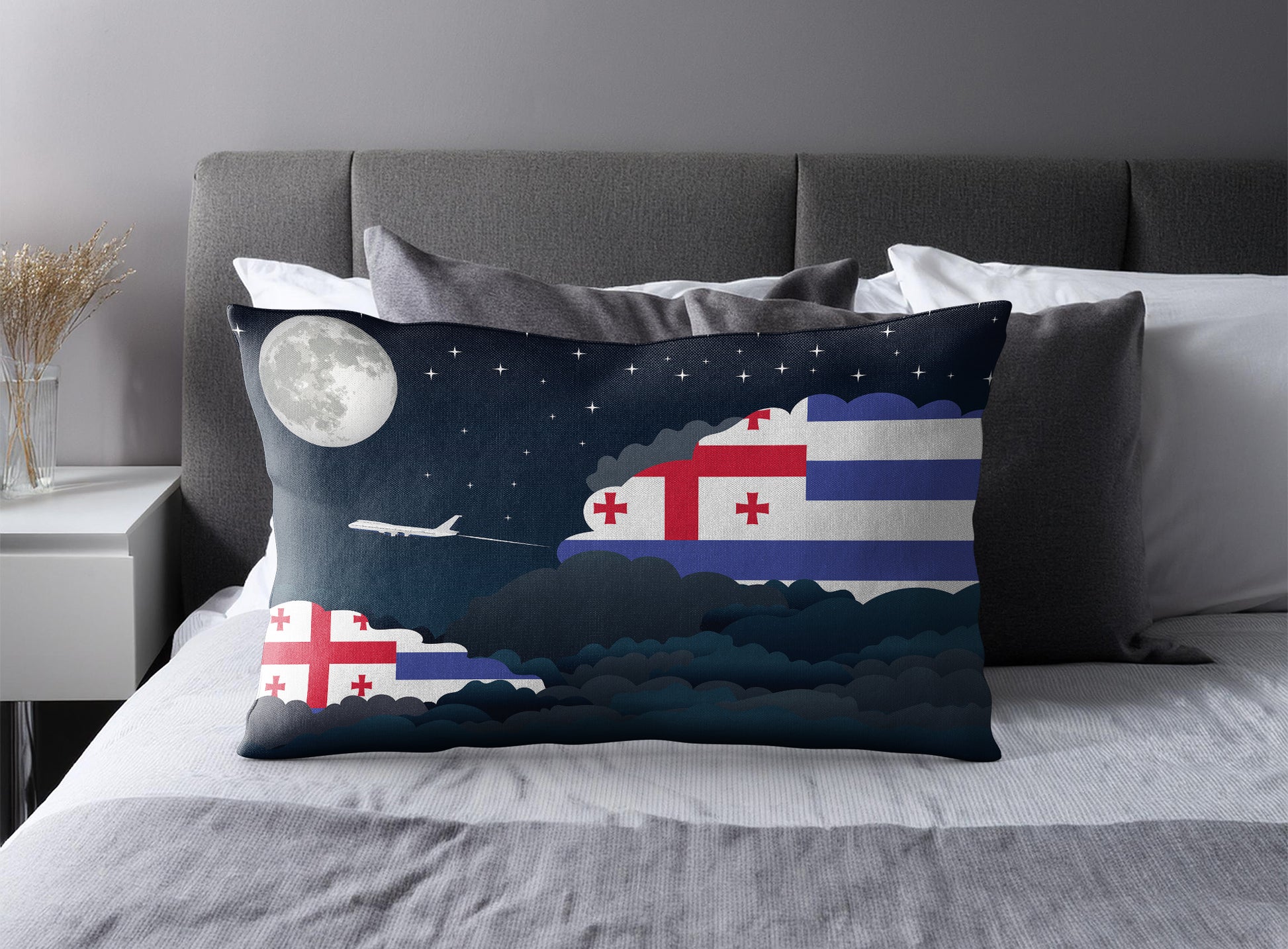 Ajaria Night Clouds Pillow Case and Pillow Throw
