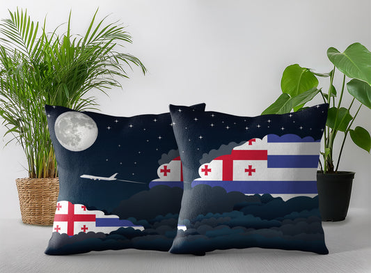 Ajaria Night Clouds Pillow Case and Pillow Throw