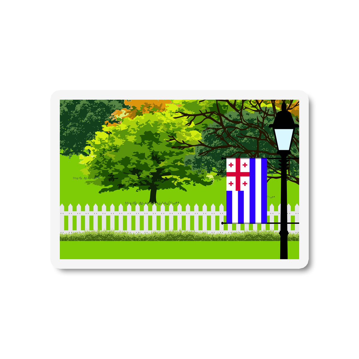 Ajaria Trees and Street Lamp Sticker