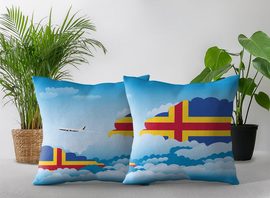 Aland Day Clouds Pillow Case and Pillow Throw