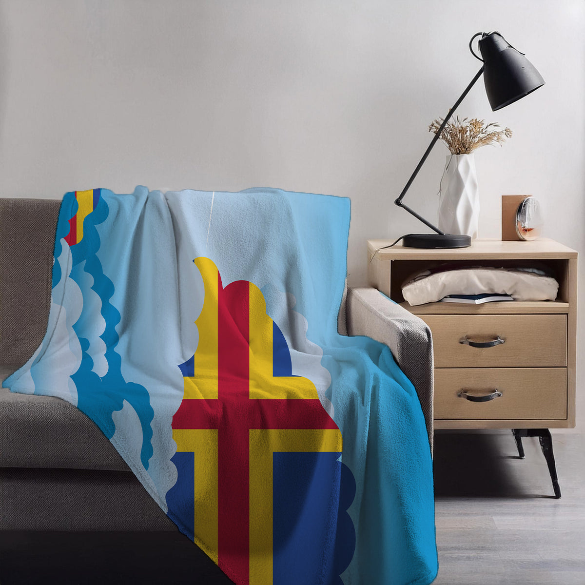 Aland Day Clouds Blanket Throw