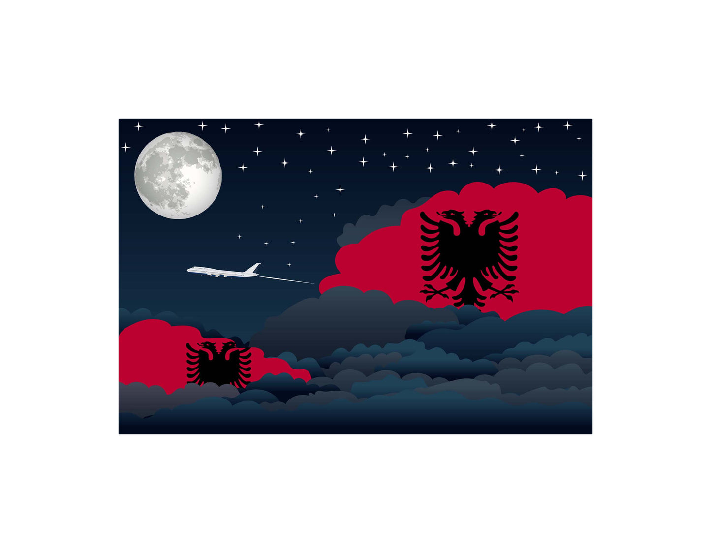 Albania Night Clouds Blanket Throw