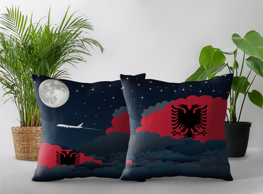 Albania Night Clouds Pillow Case and Pillow Throw